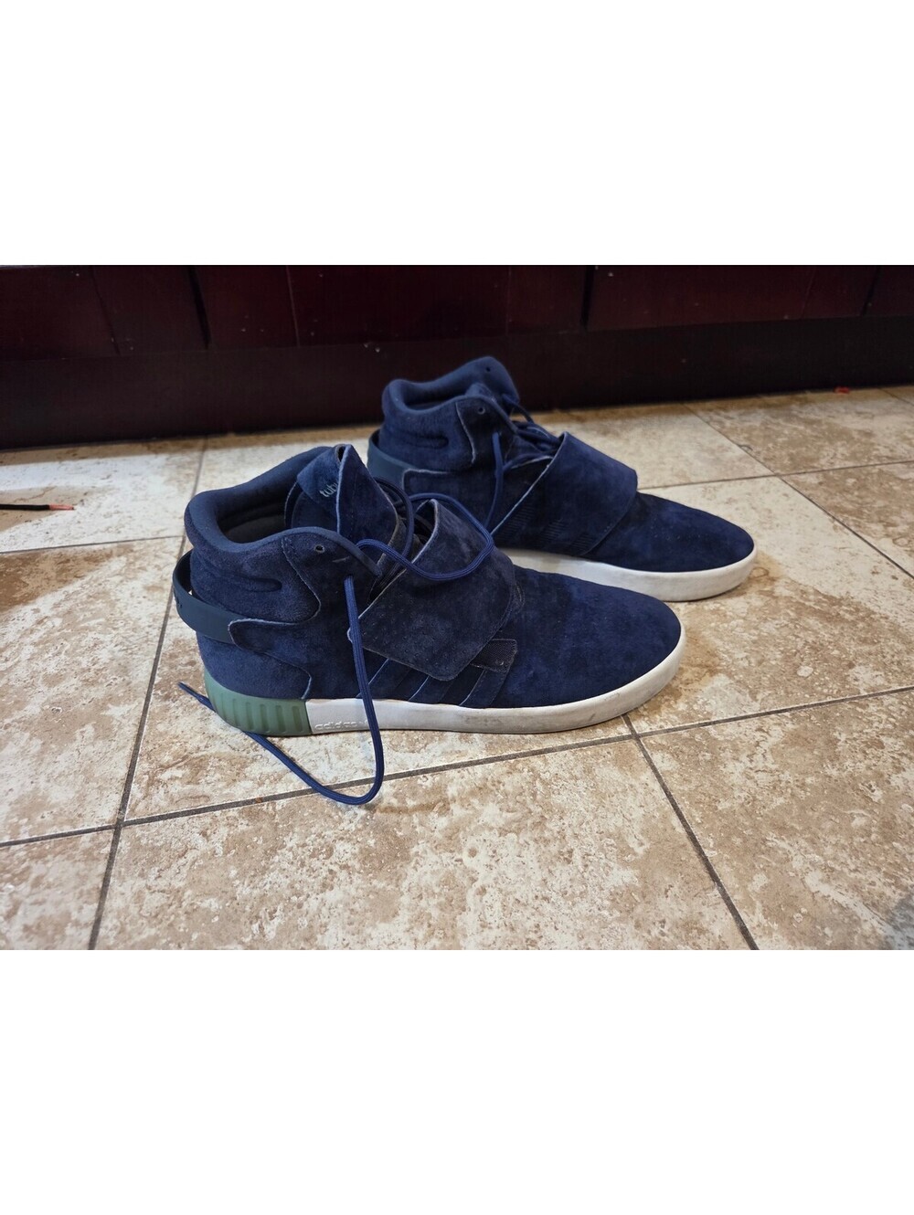 Adidas Tubular Invader Strap Navy Blue Suede Sneakers